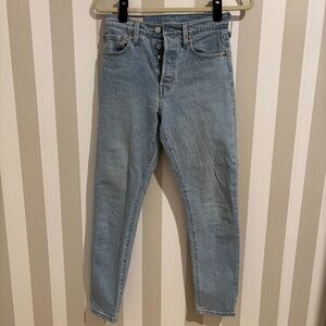 Levi's 501 Skinny Mid-Rise Jeans W25 L28 Light Wash